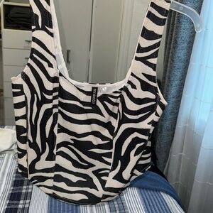 H&M, zebra print, sparkly, medium shirt